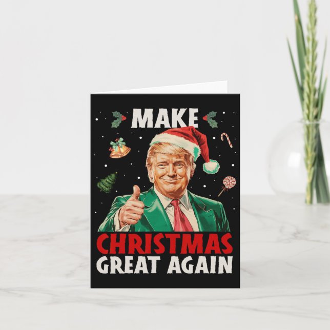 Carte Rendre Noël super à nouveau amusant Trump Xmas Sno (Devant)