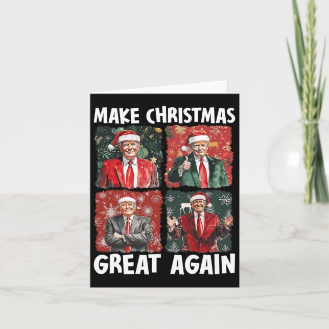 Carte Rendre Noël super à nouveau drôle Père Noël Trump  (Devant)