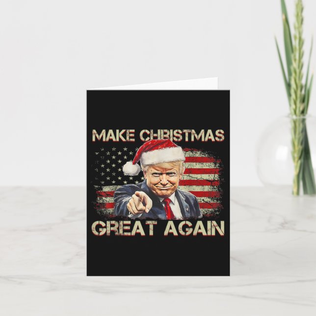 Carte Rendre Noël super Père Noël amusant Trump Noël (Devant)