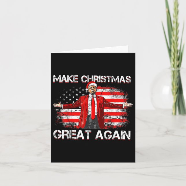 Carte Rendre sa grandeur Père Noël amusant Trump Xmas Pa (Devant)