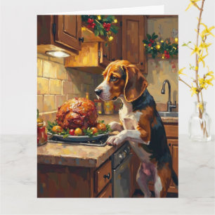 Carte Renifleur de comptoir de cuisine de Noël Beagle