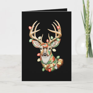 Carte Renne de Noël Camo Cerf Vacances Chasse Xmas