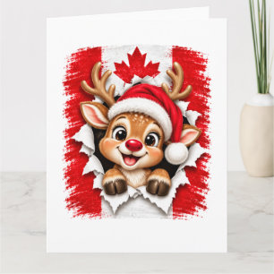 Carte Renne de Noël canadien