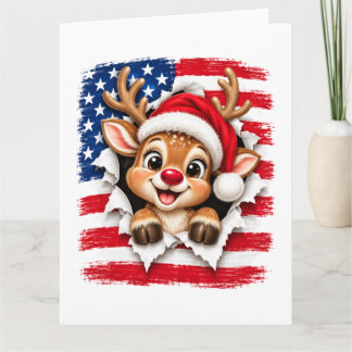 Carte Rennes de Noël américains