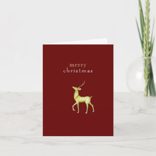 Carte Rennes minimalistes en or de Noël