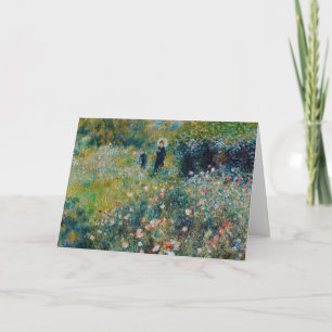 Carte Renoir - Femme avec un parasol dans un jardin
