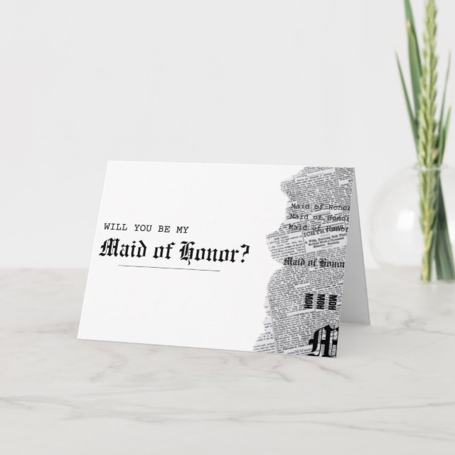 Carte Rep gothique noir et blanc Maid of Honor Propositi (Devant)