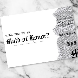 Carte Rep gothique noir et blanc Maid of Honor Propositi