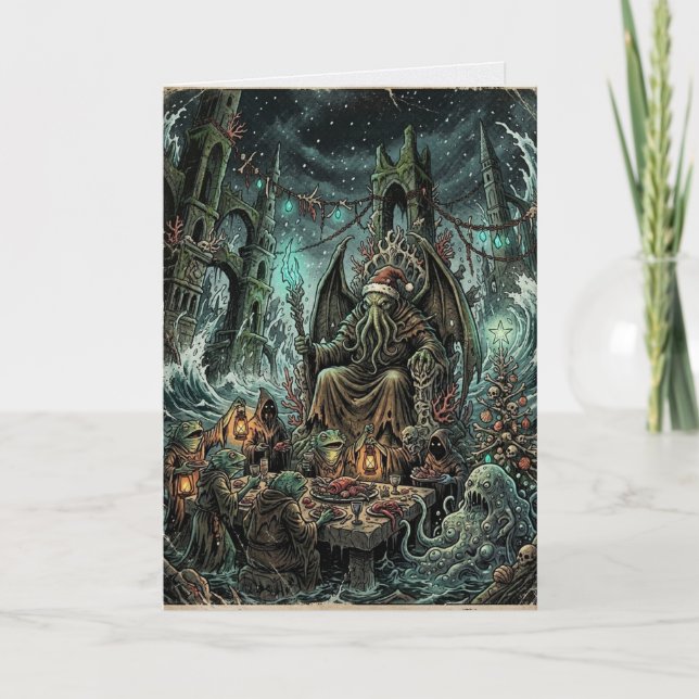 Carte Repas de Noël de Cthulhu Lovecraft (Devant)