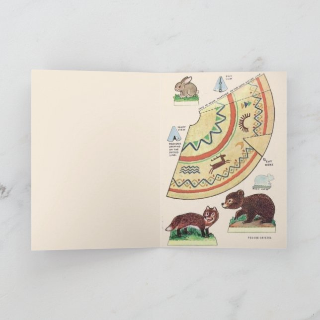 Carte Réplique d'art amérindien adorable (Intérieur)