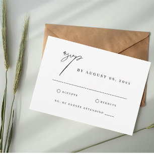Carte Réponse de mariage avec illustration aquarelle de