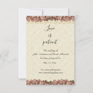 Carte Report Mariage Nouvelle date Floral religieux