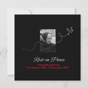 Carte Repos élégant en paix Condolence