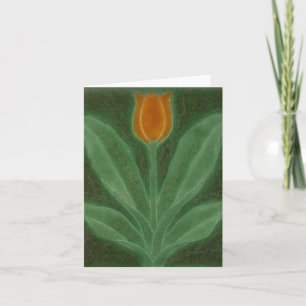Carte Repro Jaune Vert Tulipe Art Nouveau Carrelag