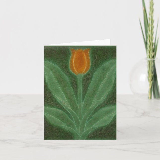 Carte Repro Jaune Vert Tulipe Art Nouveau Carrelag (Devant)