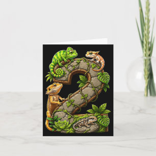 Carte Reptile 2e anniversaire 2 ans lézard jungle