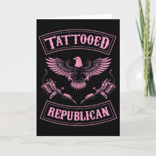 Carte Républicain tatoué fier conservateur encre América