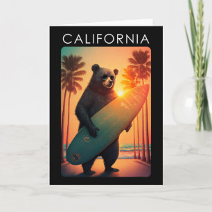 Carte République de chemise cool Californie Ours Surfant