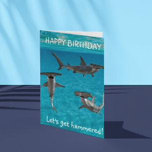 Carte requin à tête de marteau Anniversaire drôle
