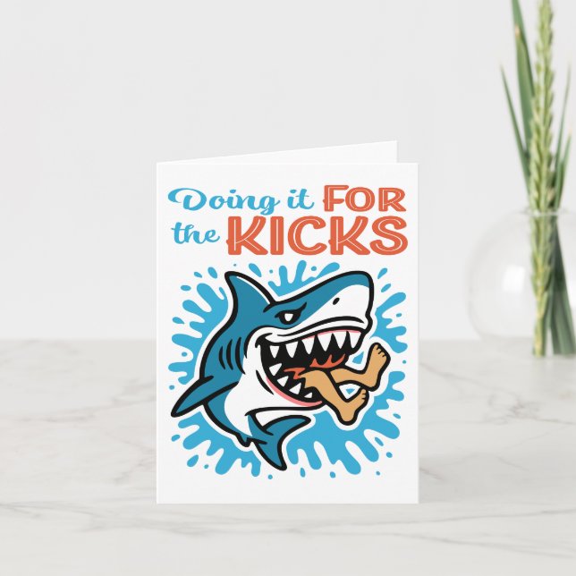 Carte Requin bleu cool pour coups (Devant)