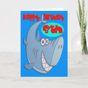 Carte Requin bleu Huitième anniversaire