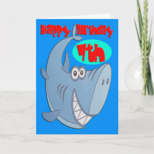 Carte Requin Bleu Septième Anniversaire