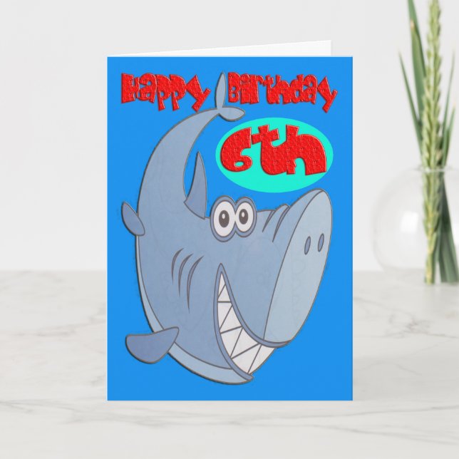 Carte Requin bleu sixième anniversaire (Devant)