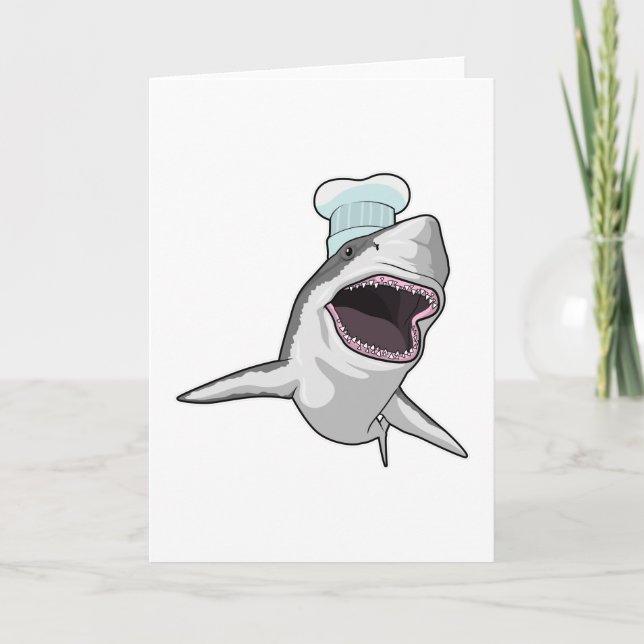 Carte Requin cuisinier avec chapeau de chef (Devant)