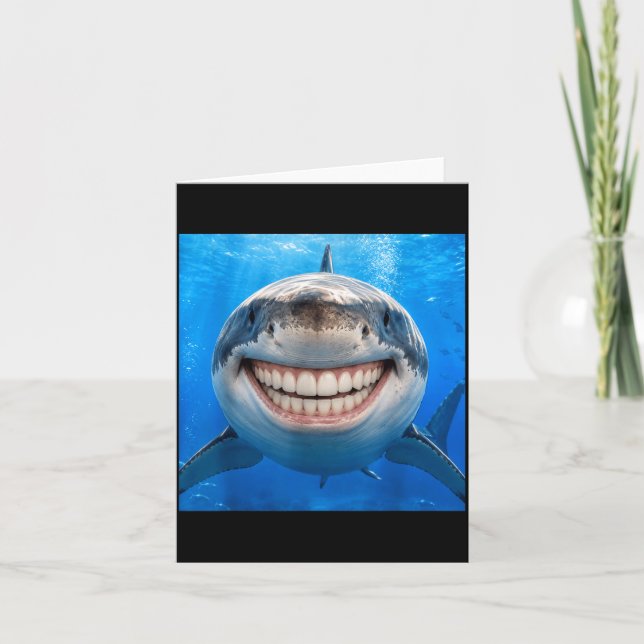 Carte Requin de blague idiote graphique stupide souriant (Devant)