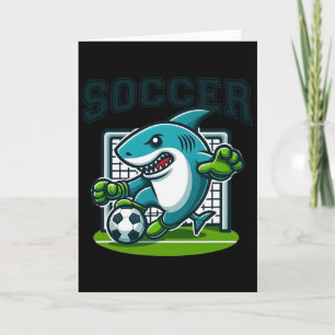 Carte Requin de foot jouant au football