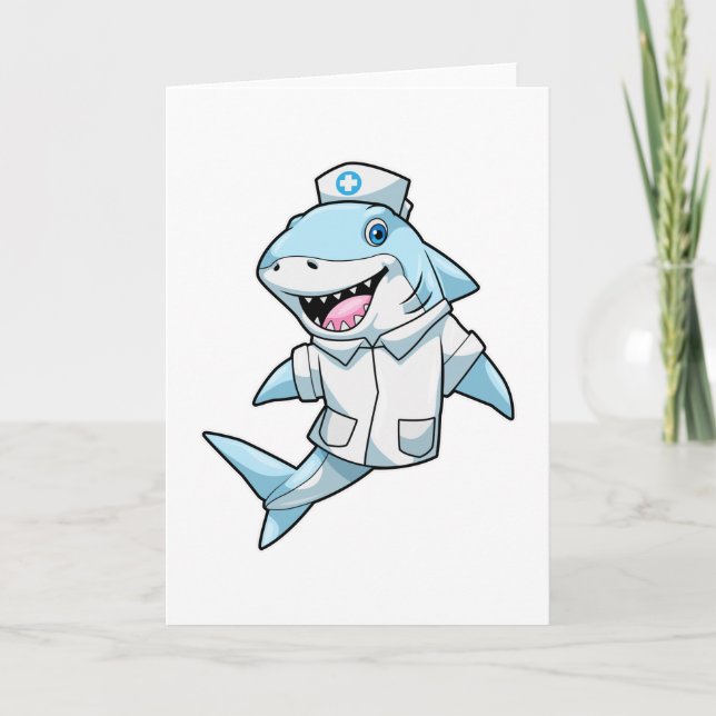 Carte Requin en infirmière avec manteau (Devant)