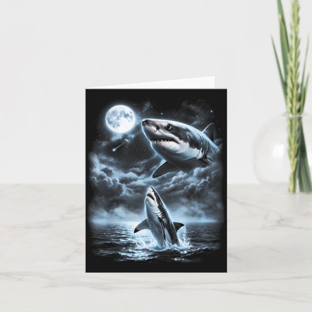 Carte Requin hurlant à la lune Rétro 90 (Devant)