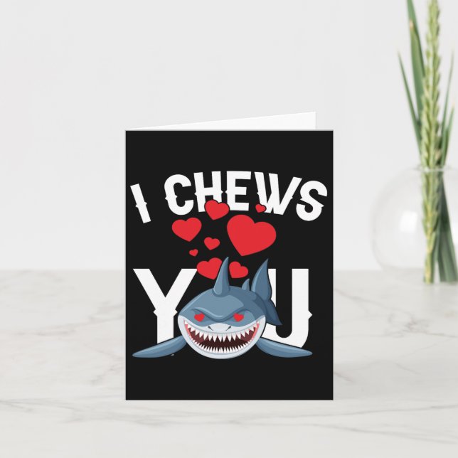 Carte Requin je te mâche Saint-Valentin drôle Saint-Vale (Devant)