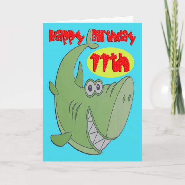 Carte Requin vert Onzième anniversaire (Devant)