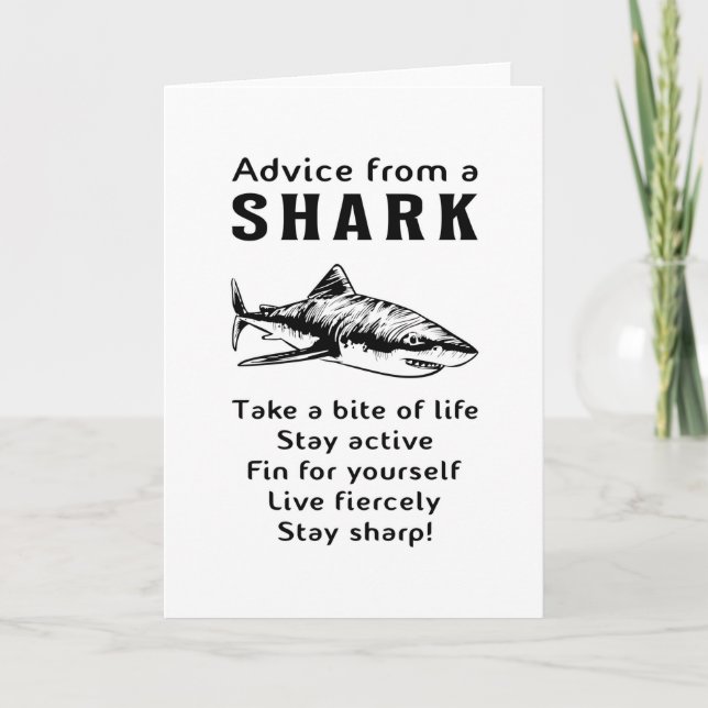 Carte Requins Poisson Mer Ailette De Requin Cool Cadeau  (Devant)