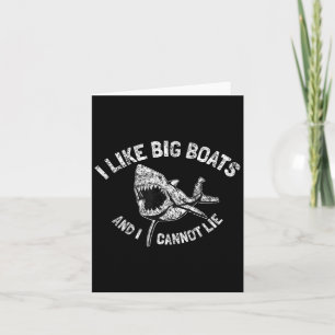 Carte Requins Vintage J'Aime Les Gros Bateaux Et Je Ne P