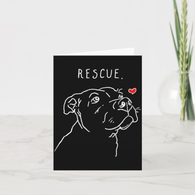 Carte Rescue Dog Tbull Drawing Rescue Mom Adopt Dont _1  (Devant)