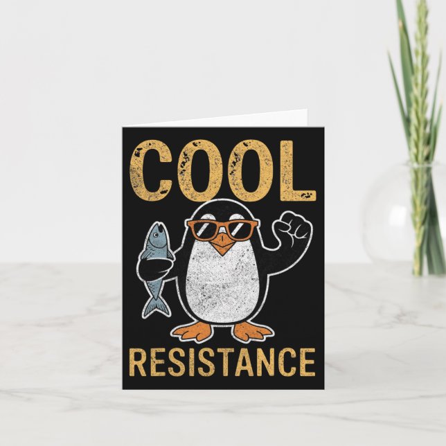 Carte Résistance Cool subtile Tarifs de pingouin protest (Devant)