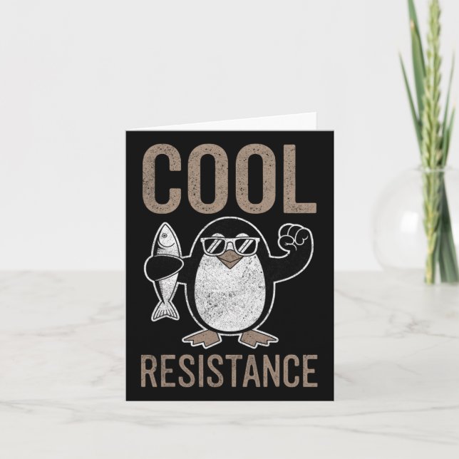 Carte Résistance Cool subtile Tarifs de pingouin protest (Devant)