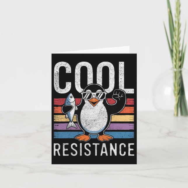 Carte Résistance Cool subtile Tarifs de pingouin protest (Devant)