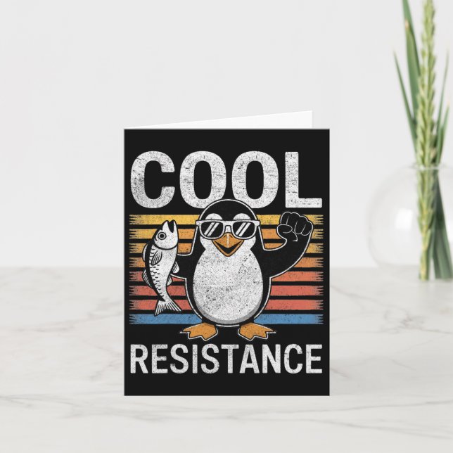 Carte Résistance Cool subtile Tarifs de pingouin protest (Devant)