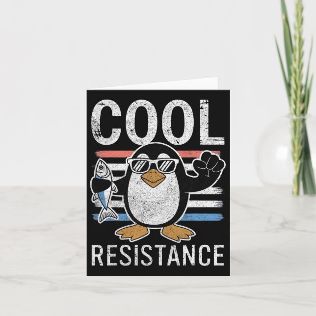 Carte Résistance Cool subtile Tarifs de pingouin protest (Devant)
