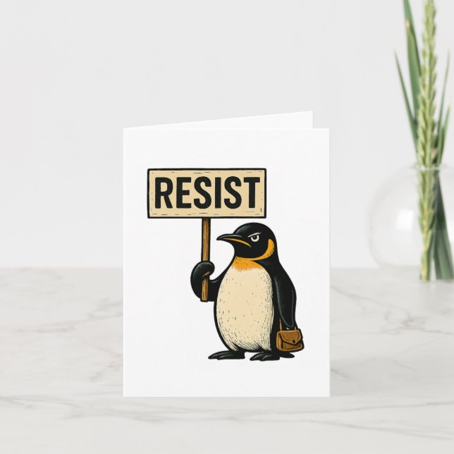 Carte Résister à l'activisme des pingouins Design graphi (Devant)