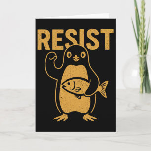 Carte Résister Manchot Rebelle Protestation Contre Résis