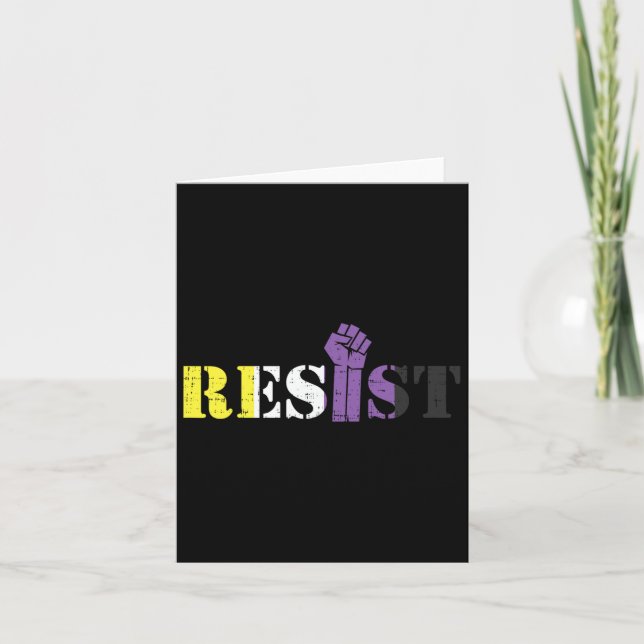 Carte Résistez À La Manifestation De Poing Élevée Drapea (Devant)