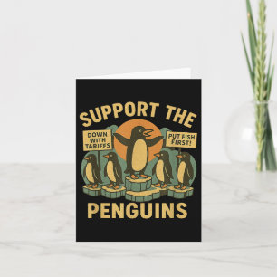 Carte Résistez aux pingouins contre les tarifs Rétro