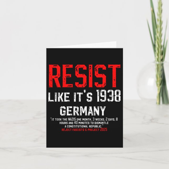 Carte Résistez Comme Son Projet De Fascisme Rejeté Par L (Devant)