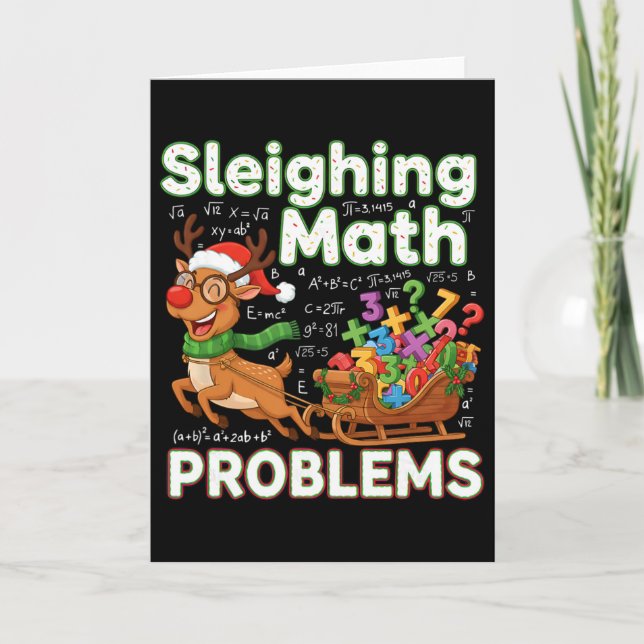 Carte Résoudre des problèmes de mathématiques Noël Drôle (Devant)