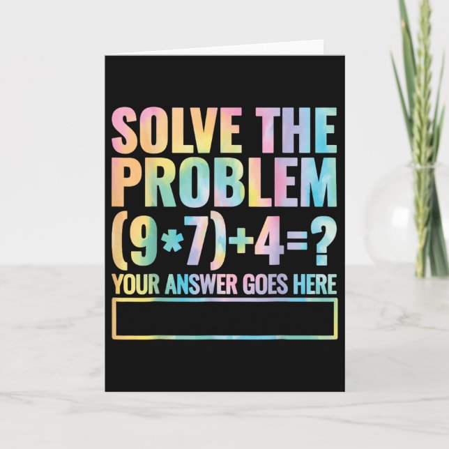 Carte Résoudre le problème 67 Six Sept Prof de maths Éco (Devant)