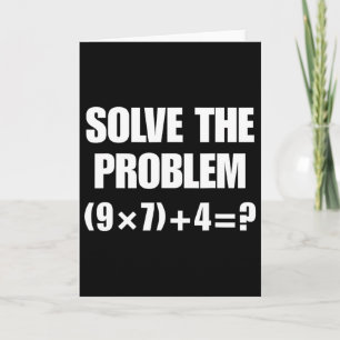 Carte Résoudre le problème – Équation mathématique drôle